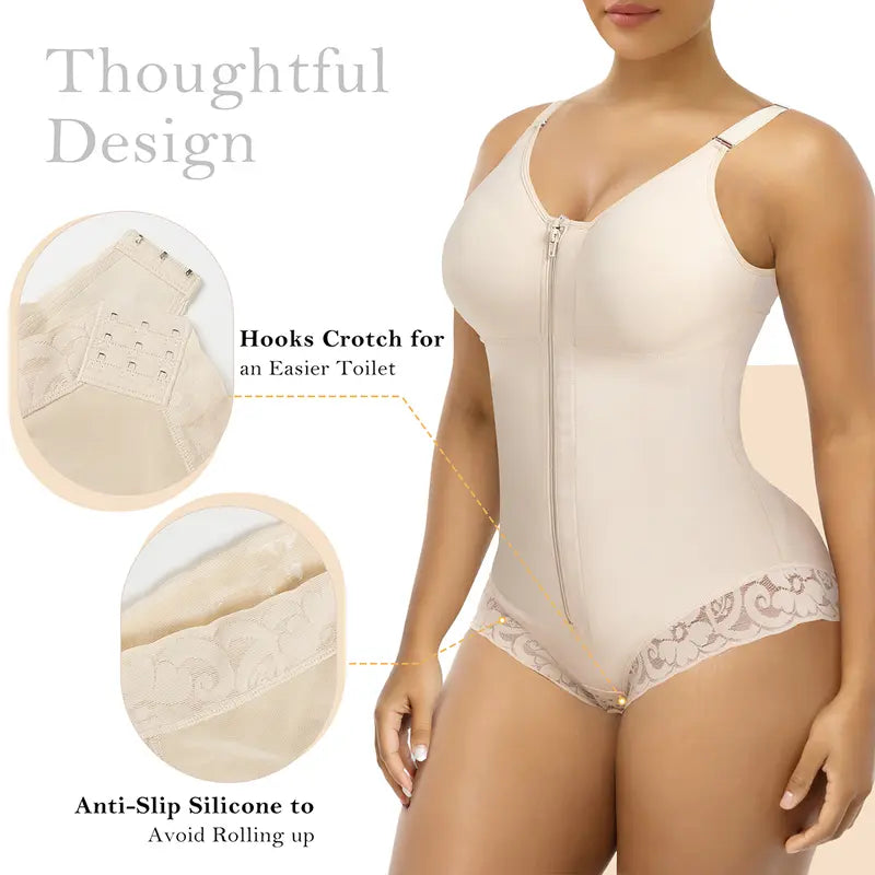 Zentriq SculptFit™ Front-Zip Tummy Control Bodysuit