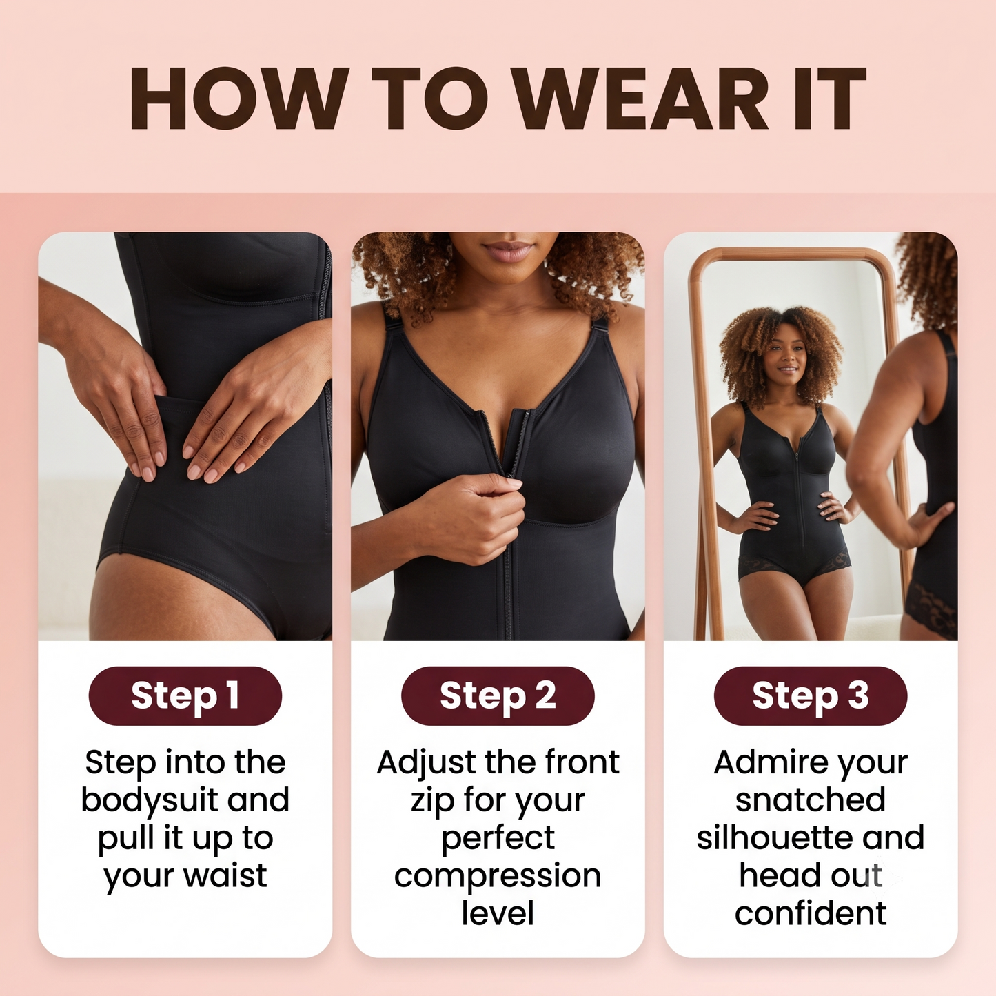 Zentriq SculptFit™ Front-Zip Tummy Control Bodysuit