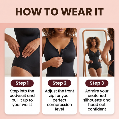 Zentriq SculptFit™ Front-Zip Tummy Control Bodysuit