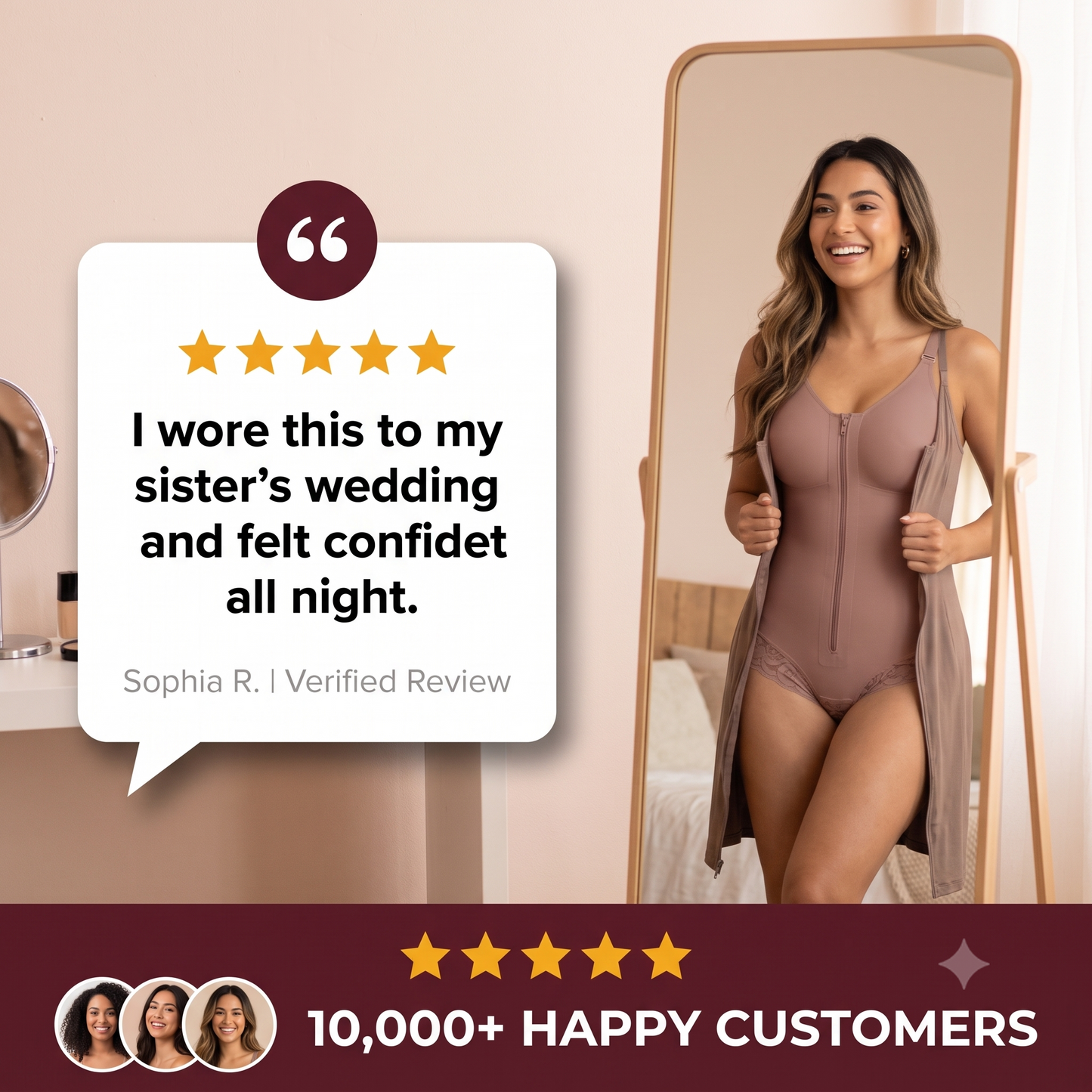 Zentriq SculptFit™ Front-Zip Tummy Control Bodysuit